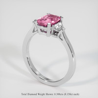1.33 Ct. Pink Sapphire Ring, 18K White Gold 2