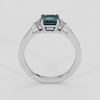 2.05 Ct. Greenish Blue Sapphire Ring, 18K White Gold 3