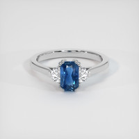 0.96 Ct. Sapphire Ring, 18K White Gold 1
