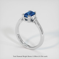 0.96 Ct. Sapphire Ring, 18K White Gold 2