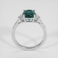 2.66 Ct. Bluish Green Sapphire Ring, 18K White Gold 3