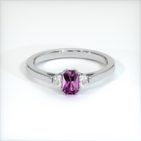 0.57 Ct. Purple Sapphire Ring, 18K White Gold 1