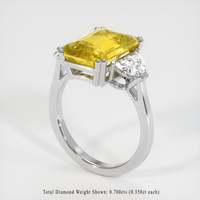 5.03 Ct. Yellow Sapphire Ring, 18K White Gold 2
