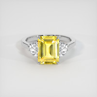 3.59 Ct. Yellow Sapphire Ring, 18K White Gold 1