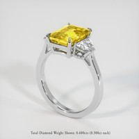 3.59 Ct. Yellow Sapphire Ring, 18K White Gold 2