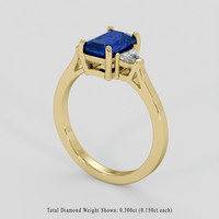 1.70 Ct. Blue Sapphire Ring, 10K Yellow Gold 2