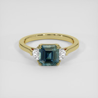 2.05 Ct. Greenish Blue Sapphire Ring, 10K Yellow Gold 1