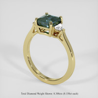 2.05 Ct. Greenish Blue Sapphire Ring, 10K Yellow Gold 2