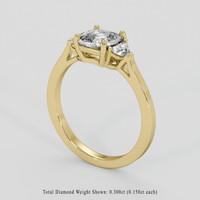 1.16 Ct. White Sapphire Ring, 10K Yellow Gold 2