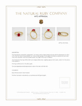 Ruby Ring 1.63 Ct., 14K Yellow Gold Appraisal