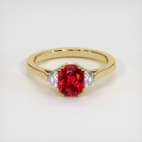 1.63 Ct. Pinkish Red Ruby Ring, 14K Yellow Gold 1