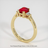 1.63 Ct. Pinkish Red Ruby Ring, 14K Yellow Gold 2