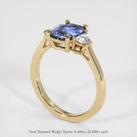2.00 Ct. Blue Sapphire Ring, 14K Yellow Gold 2