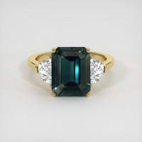 5.01 Ct. Bluish Green Sapphire Ring, 14K Yellow Gold 1