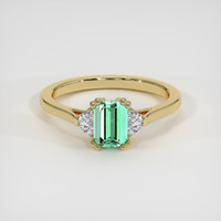 1.08 Ct. Emerald Ring, 18K Yellow Gold 1