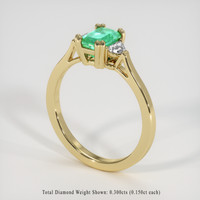 1.08 Ct. Emerald Ring, 18K Yellow Gold 2