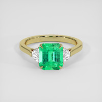 1.93 Ct. Emerald Ring, 18K Yellow Gold 1