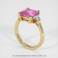 5.36 Ct. Pink Sapphire Ring, 18K Yellow Gold 2