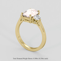 3.06 Ct. Peach Sapphire Ring, 18K Yellow Gold 2
