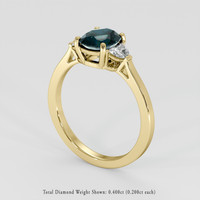 1.80 Ct. Bluish Green Sapphire Ring, 18K Yellow Gold 2