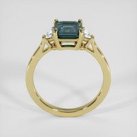 2.05 Ct. Greenish Blue Sapphire Ring, 18K Yellow Gold 3