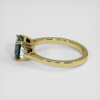 2.05 Ct. Greenish Blue Sapphire Ring, 18K Yellow Gold 4