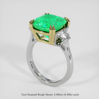 5.70 Ct. Emerald Ring, 18K Yellow & White 2