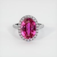 6.87 Ct. Purplish Pink Sapphire Ring, Platinum 950 1