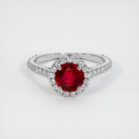 1.30 Ct. Ruby Ring, Platinum 950 1