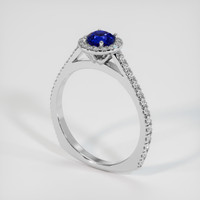 0.79 Ct. Blue Sapphire Ring, Platinum 950 2