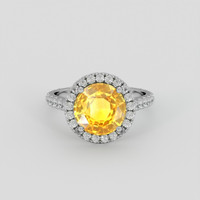 3.09 Ct. Yellow Sapphire Ring, Silver 1