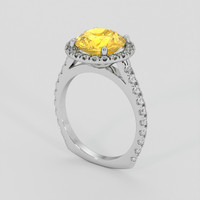 3.09 Ct. Yellow Sapphire Ring, Silver 2