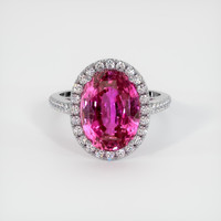 6.87 Ct. Purplish Pink Sapphire Ring, 10K White Gold 1