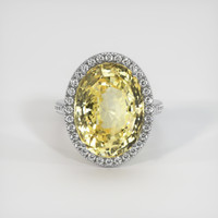21.50 Ct. Yellow Sapphire Ring, 10K White Gold 1