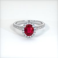1.62 Ct. Ruby Ring, 14K White Gold 1