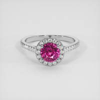 1.22 Ct. Pink Sapphire Ring, 14K White Gold 1