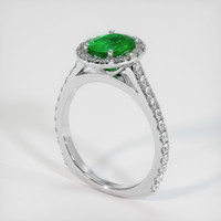 0.98 Ct. Emerald Ring, 18K White Gold 2