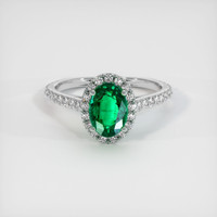 1.21 Ct. Emerald Ring, 18K White Gold 1