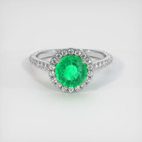 1.32 Ct. Emerald Ring, 18K White Gold 1