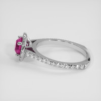 1.22 Ct. Pink Sapphire Ring, 18K White Gold 4