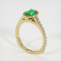 0.58 Ct. Emerald Ring, 18K Yellow Gold 2