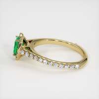 0.58 Ct. Emerald Ring, 18K Yellow Gold 4