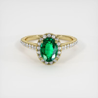 1.21 Ct. Emerald Ring, 18K Yellow Gold 1