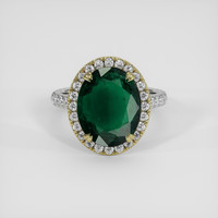 4.00 Ct. Emerald Ring, 18K Yellow & White 1