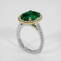 4.00 Ct. Emerald Ring, 18K Yellow & White 2