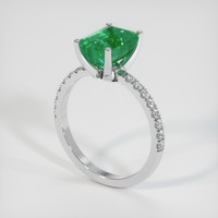 2.25 Ct. Emerald Ring, Platinum 950 2