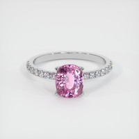 1.41 Ct. Pink Sapphire Ring, Platinum 950 1