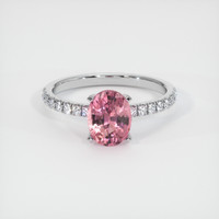 2.24 Ct. Reddish Pink Sapphire Ring, Platinum 950 1