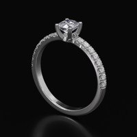 0.37 Ct. White Sapphire Ring, Platinum 950 2