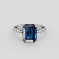 4.27 Ct. Blue Sapphire Ring, Platinum 950 1